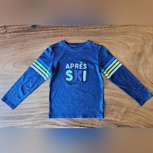 Kids Janie and Jack Blue Green Apres Ski Long Sleeve Tee Size 8
